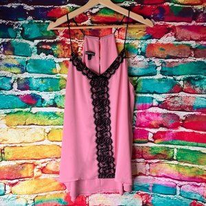 Express - Pink & Black Lace Top - Large 0093